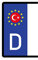 Generisch 2 Stück Kennzeichenaufkleber Türkei Set Flaggen Aufkleber | Sticker Plakette Türkiye Autoaufkleber