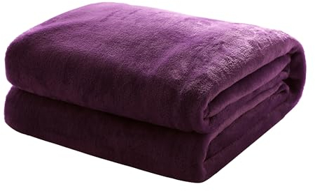 Mixibaby Kuscheldecke Flauschige extra weich & warm Wohndecke Flanell Fleecedecke, Falten beständig/Anti-verfärben als Sofadecke oder Bettüberwurf, Größe:220 cm x 240 cm, Farbe:Violett