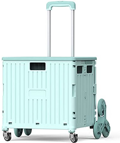 Carrello per La Spesa Pieghevole Carrello Multiuso Pieghevole, Carrello Spesa Pieghevole a 8 Ruote per Salire Facilmente Le Scale, Carrello Mobile per Casse mobili con Manico telescopico