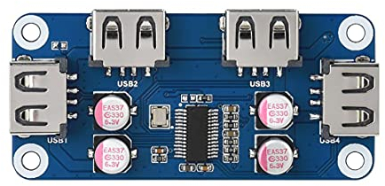 USB HUB HAT (B) for Raspberry Pi Series with 4X USB 2.0 Ports Compatible with USB 2.0/1.1, Plug-and-Play