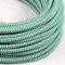 Amarcords - Cavo elettrico tessile colore BIANCO-VERDE ZIG-ZAG, tondo, seta, 3 metri, con messa a terra 3x0,75mm - Filo rivestito in tessuto colorato vintage per lampade applique e abat jour.