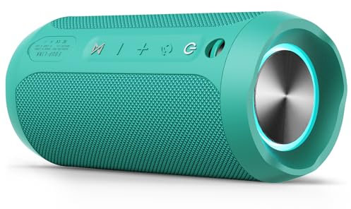 EDUPLINK Enceinte Bluetooth, Enceintes sans Fil Portables, Enceinte Étanche IPX7, Stéréo avec Appairage TWS, Longue Durée de Lecture pour la Maison, Les Voyages, Menthe