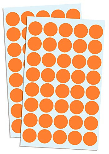 8000 Pieces, 20mm - Orange Dot Stickers, Sticky Dots Round Circle Spot Labels