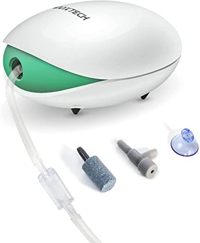 boxtech Aquarium Luftpumpe,Sauerstoffpumpe für Aquarien,Luftsprudler Membranpumpe,mit Luftstein,Luftleitung(1.7Watts)