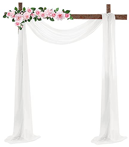 WERTSWF Wedding Arch Drapes Chiffon Fabric Draping Curtain Sheer Backdrop Valance for Reception,Swag,Ceiling,Wedding Table Chair,70 x 550cm