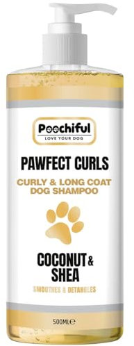 Poochiful Pawfect Curls Dog Shampoo Sensitive Skin 500ml. Dog & Puppy Shampoo and Conditioner From 8 Weeks Pro Grooming Products for Dogs. Detangle Pet Shampoo Suitable for Sensitive Itchy & Dry Skin