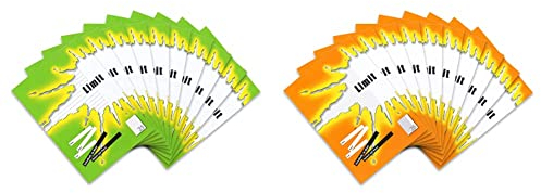 Limit Schulheft 10er Pack A4 Lineatur 25 - liniert mit Rand 16 Blatt grün & Schulheft 100050511 10er Pack A4 Lineatur 26 - kariert mit Rand 16 Blatt orange