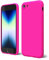 oakxco für iPhone SE Hülle 2022 2020, iPhone 7/8 Hülle Silikon Case mit Kameraschutz, Ultra Dünn Bunt Handyhülle Mädchen, Einfarbig Handy Hülle Slim Schutzhülle, Matt TPU Weich Gummi Glatt, Neon Pink