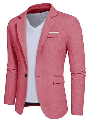 WAIDFU Blazers décontractés pour Homme - Veste décontractée Intelligente à Un Bouton - Coupe ajustée - Légères - pour Homme