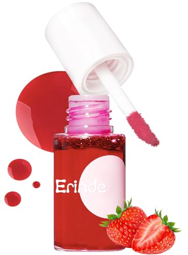 Erinde Lip Tint Stain Makeup,Korean Lip Tint,Lip Stain Tint Waterproof Makeup,Mini Liquide Lipstick,Non-sticky & Long Lasting #02 STRAWBERRY