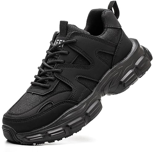 COOU Steel Toe Cap Trainers Safety Shoes for Women Non Slip Breathable | Lightweight Safety Trainers, Comfortable, Protective, Puncture Proof Work Boots