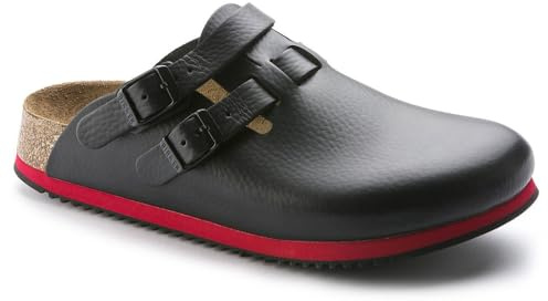 Birkenstock Clog Kay Superlauf, schwarz/rot, WB, Naturleder, normal, Gr. 40