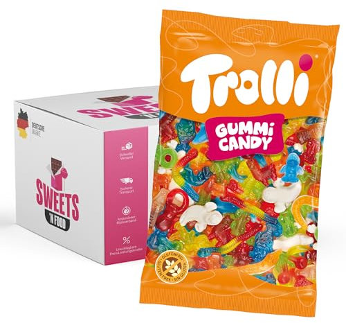 Trolli Süßigkeiten- 1 kg Beutel | Verschiedene Sorten zur Auswahl | Mit stylishem SWEETS´N FOOD Packband verpackt (Fun For All)