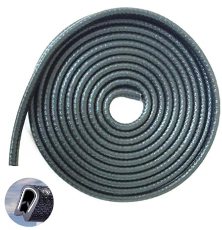 Edge Trim Black Small, Flexible PVC Edge Protector,Rubber U Channel Edge Trim,Fits Edge 1/16 to 1/8 Inch (65FT)