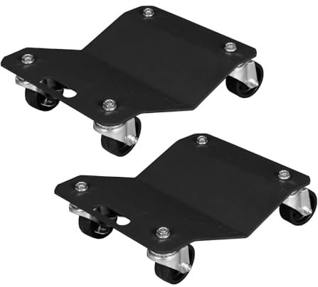 BIG RED Wheel Dolly: Tire Stake with Brakes and Vehicle Tire Dolly Cart with (4) Wheels for Moving Cars and Repair, 3000 lbs Capacity, 2 Pack