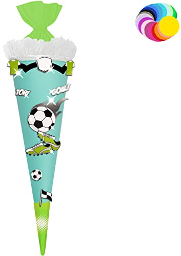 alles-meine.de GmbH Bastelset - Schultüte Farbe & Größe wählbar 70/85 / 100 cm - Fussball - Farbe frei wählbar - Bastelschultüte - Zuckertüte zum selber Basteln Bemalen Bek..