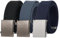 JasGood Cinturón de lona para hombre, cinturón militar ajustable de tela, con hebilla de metal, 3,8 cm de ancho, E-negro+gris+azul, 135cm(Für Taillengröße 106-120cm)
