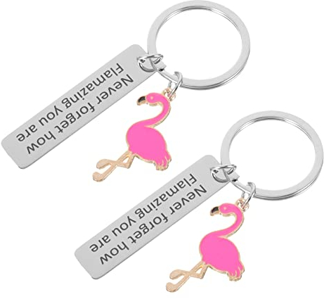COSMEVIVI 2 Stück Flamingo Schlüsselanhänger DIY Anhänger Charms Metallanhänger Flamingo Anhänger Tasche Hängende Verzierung Schlüsselanhänger Flamingo Form Anhänger