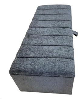 luxisleepltd Beautiful Large Clarance Linen Turin Fabric ottoman storage box blanket box,Living room,Bed room (Cream, Large)