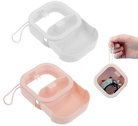 BEAHING 2pcs Reise Juwelierschachtel Kleiner Haarkrawatten Organizer Ringe Lagerhalter Mini Schmuck Koffer für Haarzubehör Ohrringe Reise Wesentliche, Schmuck Organizer Aufbewahrung