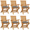Sufrk Gartenstühle Stapelstuhl Garten mit Grauen Kissen 6 STK. Massivholz Teak Monoblock Stuhl - 3062557