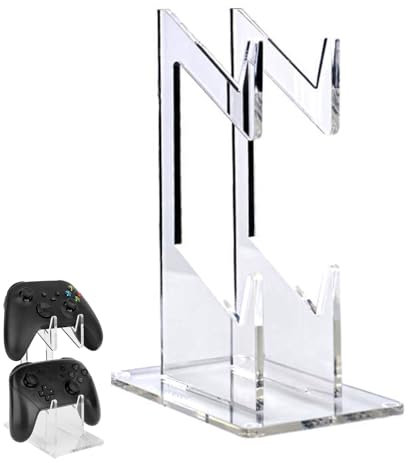 GVSS 1 Pièce Support Manette en Acrylique, Porte Manette pour PS4 PS5 Xbox Series et PC,Support de Manette de Jeu à Double Couche,Rangement Bureau Gaming,Transparent