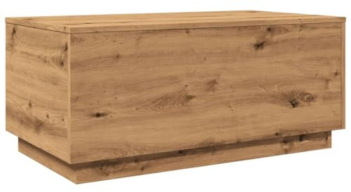 vidaXL Table Basse avec lumières LED chêne Artisanal 90x50x40 cm, Table d'appoint, Table de Salon, Table latérale, Bout de canapé, Table Centrale