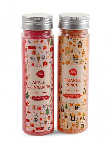Pan Aroma Cristaux de parfum de Noël – Pot-pourri rafraîchissant – Cannelle, Orange Spice – Lot de 2