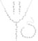 FDEETY Hochzeit Schmuckset für Damen Halskette Ohrringe Armband Set Schmuck Set mit Zirkonia Allergenfrei Hochzeitsschmuck für Braut Brautjungfern