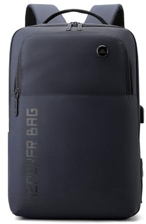 FANDARE Laptop-Rucksack Herren Handtasche Damen PU-Film Schulrucksack Handgepäck Geschäft Arbeiten Mehrzweck Schulranzen für Arbeit Reisen Tagesrucksack Daypacks mit Zwei Haupttaschen Blau