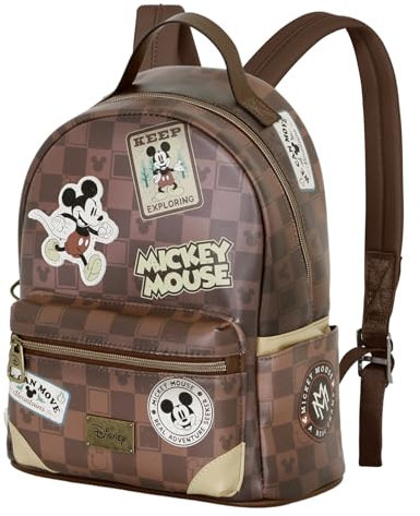 Disney Micky Maus Journey-Heady Rucksack, Braun, 24,5 x 29 cm, Kapazität 8 L