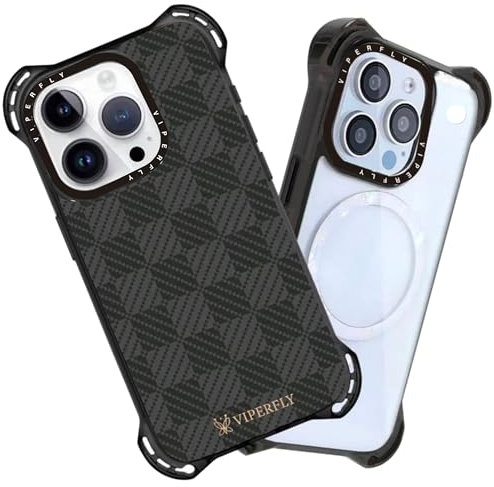 VIPERFLY SwitchFly Bounce Case 2in1 Clear/Black Case with Changeable Magnetic Cover For iPhone 16/15/14/13 Pro/Pro Max, MagSafe Compatible, Military-Grade 7.5m (Phone Case SET, For iPhone16 Pro Max)