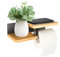 ZkateTrade Porte Papier Toilette sans Percage, Derouleur Papier Murale en Bois, Porte-Papier Toilette à Coller ou à Percer pour Cuisines