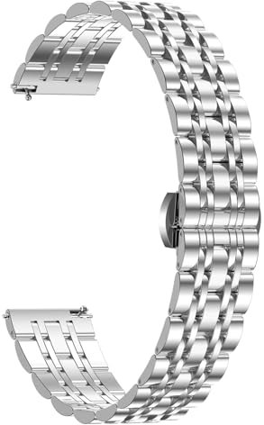 CIVO 18mm Uhrenarmbänder Silber Edelstahl mit Schnellverschluss: Ersatz Armband für Damen Kompatibel mit Smartwatch und Armbanduhr - Watch Straps