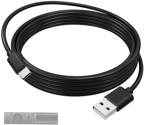 Cable de carga USB C compatible con mando a distancia solar Samsung, mando a distancia Frame TV, control remoto QLED, control remoto SolarCell, cargador para mando a distancia Samsung, 5 pies