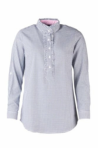 Ladies Overhead Ruffled Collar Shirt Women's Country Colour Check Shirts