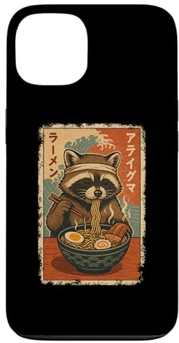 Waschbär isst Ramen Nudeln Japanisches Vintage Hülle für iPhone 13