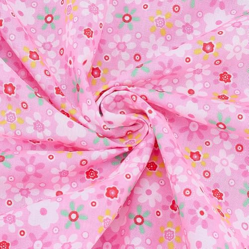 PH PandaHall Tissu en Coton à Motifs Floraux 1.6x1m Tissu Imprimé Floral Rose Rétro Tissus Fleurs pour Couture Bricolage Artisanat Matelassage Couture Vêtements Sacs Décoration D'Intérieur