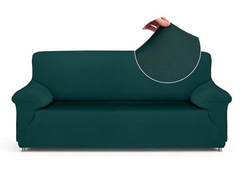 Textilhome Copridivano Elasticizzato 2 Posti 130-180 cm smeraldo