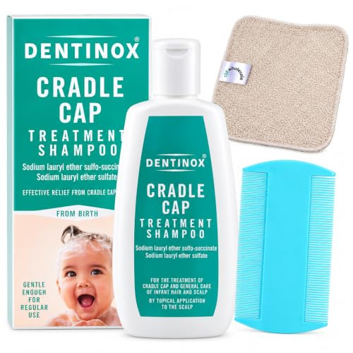 Cradle Cap Shampoo 125ml for Babies & Kids with Fine Cradle Cap Comb & Soft Baby Wipes, Baby Dry Scalp Care Bundle for Toddlers, Sensitive Scalp Bath & Hair Care