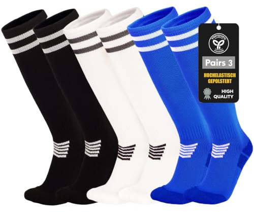 YMYDYFC Stutzen Kinder Fußball & Fußballsocken Sportsocken für Jungen und Mädchen im Alter von 8–16 Jahren–Perfekt für Training,Fussball, Basketball,Rugby und Hockey 3 Paar