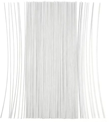 BEZHO 100 Piezas de Alambre Galvanizado para Flores, 40 cm x 0,45 mm - Alambre para Floristería y Manualidades (Blanco)