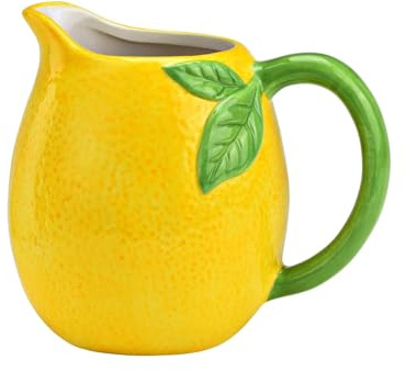 Pichet citron en céramique 15 x 18 cm jaune