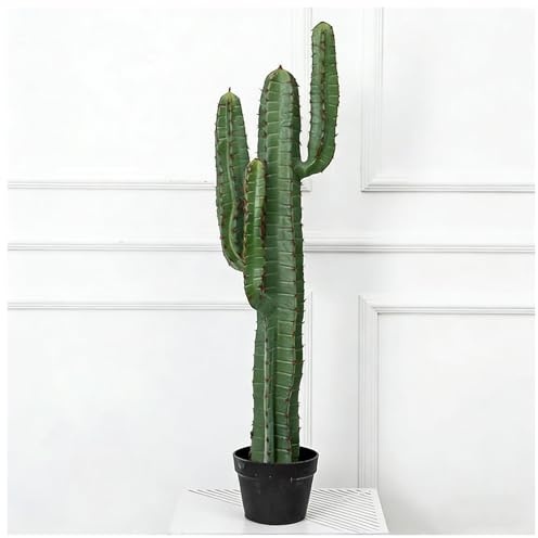 Cactus Saguaro artificial grande, planta de cactus artificial del desierto para el hogar, sala de estar, oficina, tienda, decoración interior y exterior, base estable