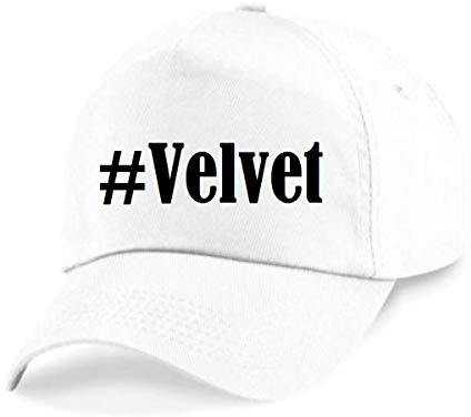 Base Cap Hashtag #Velvet Größe Uni Farbe Weiss Druck Schwarz