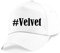 Base Cap Hashtag #Velvet Größe Uni Farbe Weiss Druck Schwarz