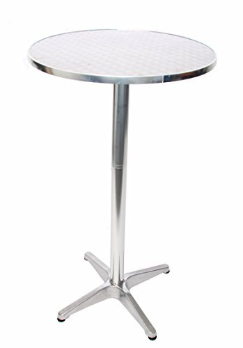 Mendler Alu-Stehtisch + Bistrotisch, höhenverstellbar 70/110cm, Ø=60cm - klappbar