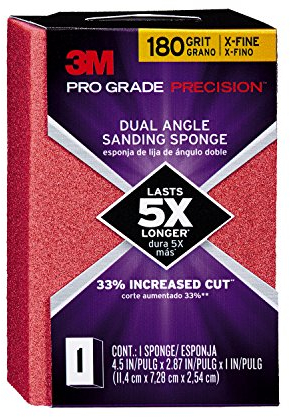 Pro Grade Precision 2-7/8 in. x 4-1/2 in. x 1 in. 180 Grit X-Fine Dual Angle Sanding Sponge