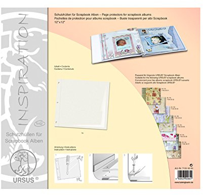 Ursus 71500000 - Schutzhüllen für Scrapbook Alben, ca. 30,5 x 30,5 cm, 5 Schutzhüllen, ideal für Scrapbook Alben Memories, PVC und säurefrei