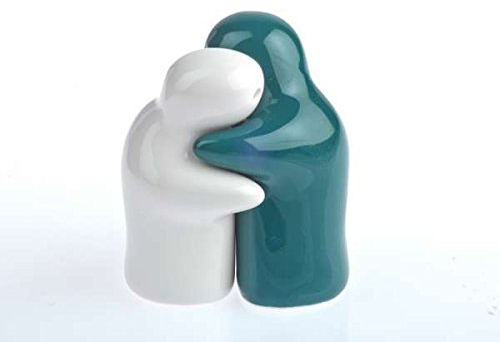 2x Salz- und Pfefferstreuer Pärchen, Umarmende, Liebende, Geister, Gespenster, die wohl süßesten Salzstreuer schöne Handarbeit, bestehend aus 2x Pärchen Salzstreuer Pfefferstreuer (Dunkelgrün)